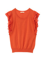 ティアードスリーブニット/オレンジ系(064)