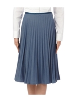 デニム細プリーツスカート/ブルー(092)