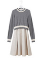 ニットドッキングワンピース/GRY