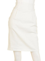 ハイウエストカラースカート/オフホワイト