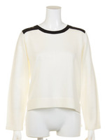 バイカラーニットプルオーバー/ホワイト