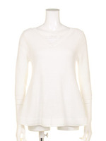 バックレースアップAラインニット/レッド