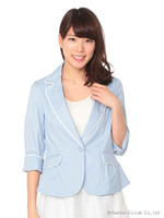 パイピングテーラー七分JK/ベージュ