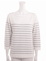 パネルボーダーニット/青系