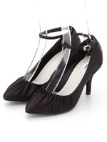 ビジューチェーンアンクレット付きパンプス/クロ