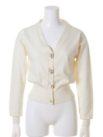 ビジューボタンカーディガン/BLU