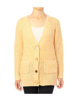 ビジュー釦ざっくりニットカーディガン/ベージュ系(050)