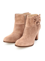 ピッグスエードリボンショートブーツ/ベージュ系(052)