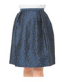 フラワージャガードフレアスカート/ネイビー
