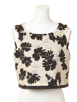 フラワープリントノースリーブトップス/イエロー