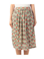 フラワー風柄スカート/ネイビー(093)