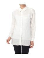 フレンチリネンワンポケットシャツ/ホワイト(001)