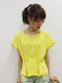 フロントタックカットソー/イエロー
