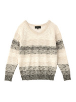 ブライトリネンスラブボーダーニット/ブルー系(592)