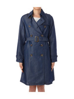 ベルトつきダブルデニムコート/ネイビー(093)