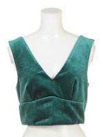 ベロアビスチェ/グリーン