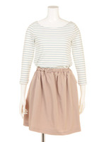 ボーダードッキングワンピース/グレー