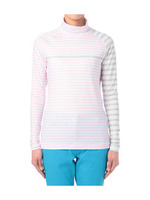 ボーダー切り替えハイネックカットソー/ネイビー(693)