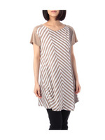 ボーダー半袖ワンピース/ネイビー(393)