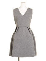 ボンディングワンピース/グレー