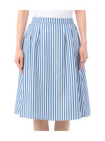 ミモレ丈フレアデザインスカート/ライトブルー(391)