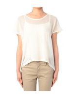 メッシュ風切り替えニットプルオーバー/ブルー系(021)