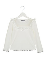 ヨーク透けカットソー/ピンク