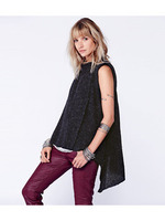 ラップ風テールカットヘムベスト/チャコールグレー(014)