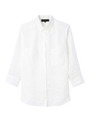 リネン七分袖ホワイトシャツ/ホワイト(004)