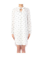 リボンネックヒョウプリントワンピース/ホワイト(101)