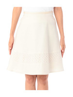 レースラインAラインミドルスカート/ホワイト(003)