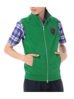 ワッペン使いダブルジップベスト/グリーン系(023)