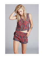 幾何学柄セットアップ/ワインレッド(163)