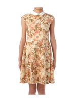 衿付きフラワーワンピース/ブルー(092)