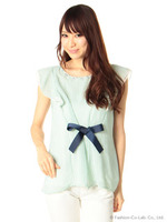 細ストライプウエストリボンPO/グリーン2