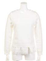 刺しゅうレースキャミ付きプルオーバー/ホワイト