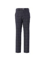 手描きチェックプリント スラックス/ブルー系(194)