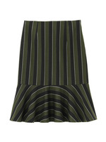 裾ペプラムストライプスカート/ボルドー(364)