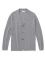 総針ゴム編み ニットカーディガン/ダークグレー(013)