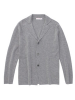 総針ゴム編み ニットカーディガン/ダークグレー(013)