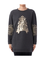箔プリントスウェットプルオーバー/グレー系(014)
