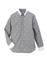 SOMELOS ピンチェックドットシャツ/ダークグレー(413)