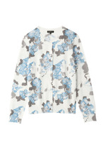 [L]フラワーミストニットカーディガン/ホワイト(101)