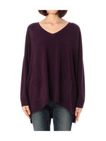 イレギュラーヘムVネックニット/パープル(083)