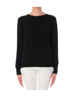 カシミヤクルーネックニットプルオーバー/ブラック(016)