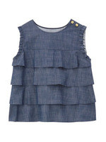 デニムティアードブラウス/ネイビー(093)