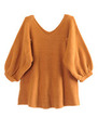 バルーン袖Vネックニット/キャメル