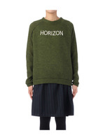 ロゴニットソー+ストライプワンピース/グリーン(522)