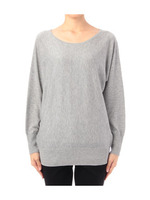 カシミヤ混クルーネックニットプルオーバー/グレー系(011)
