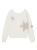 スター柄ラメ入りプルオーバーニット/グレー(013)